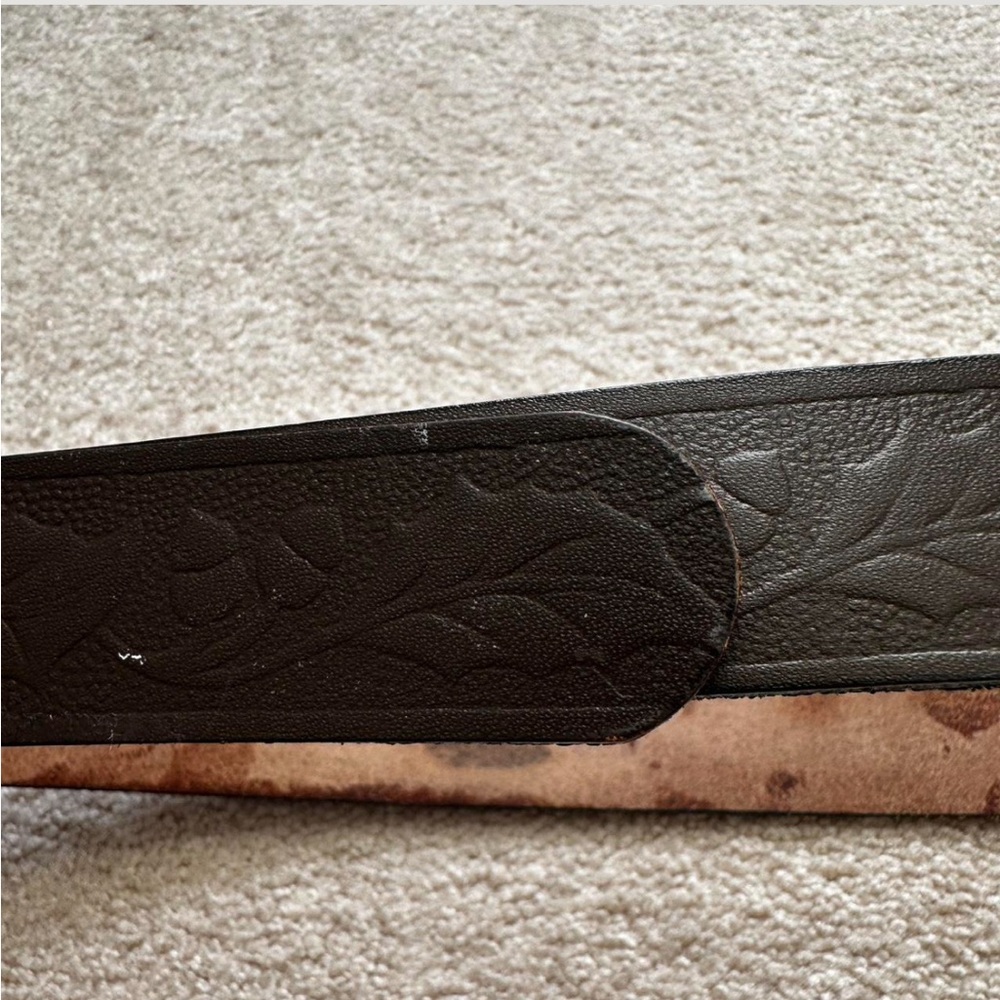 Brown Embossed Leather Belt